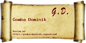 Gomba Dominik névjegykártya